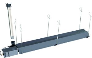 Tube radiant gaz SEET STR-N suspendu avec kit cheminée